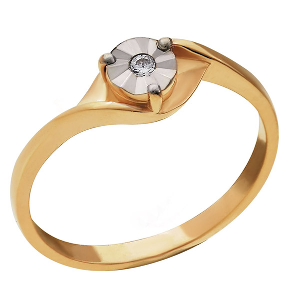 Кольцо, золото, фианит, 821296-1